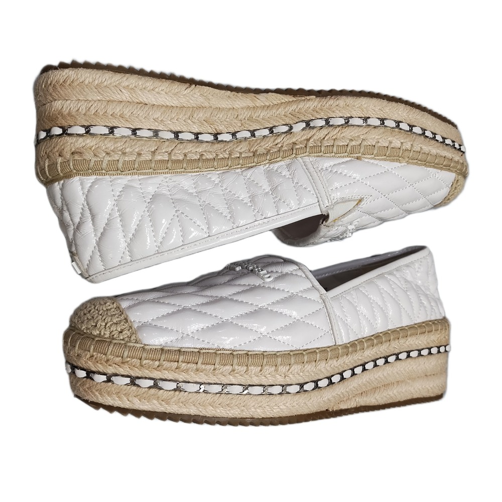 Karl Lagerfeld Paris Desta Logo Espadrille Loafers Womens 8.5M Multi Leather EUC